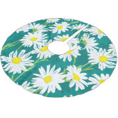 カモミールターコイズ:フローラシームレスイラストレーション。 ブラッシュドポリエステルツリースカート (アングル)