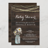 カモミールデイジーベビーシャ男女兼用ワー 招待状 (正面/裏面)