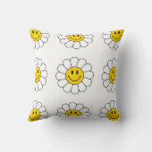 カモミールフラワーおもしろいキュートトレンディーフローラデザイン クッション (裏面)