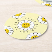 カモミールフラワーおもしろいキュートトレンディーフローラデザイン ラウンドペーパーコースター (アングル)