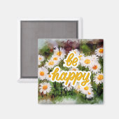 カモミールフラワーマグカップ、誕生日ギフト幸せ マグネット (正面/裏面)