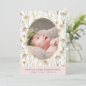 カモミールフローラガール写真誕生発表 招待状 (スタンド正面)