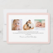 カモミールフローラガール写真誕生発表 招待状 (裏面)