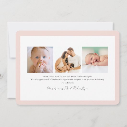 カモミールフローラガール写真誕生発表 招待状 (裏面)