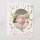 カモミールフローラガール写真誕生発表 招待状 (正面)
