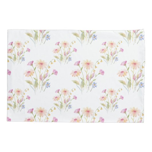 カモミール花シームレスパターン 枕カバー (裏面-左)