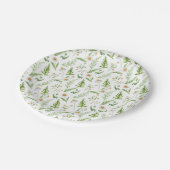 カモミール花素朴植物模様 ペーパープレート (アングル)