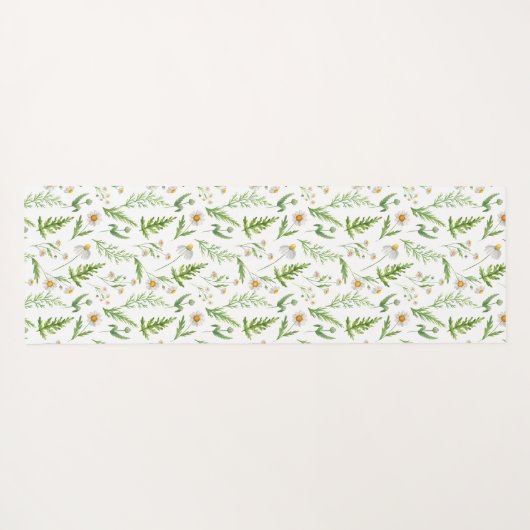 カモミール花素朴植物模様 ヨガマット (裏面(横))
