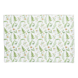 カモミール花素朴植物模様 枕カバー