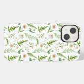 カモミール花素朴植物模様 iPhoneケース (裏面横)