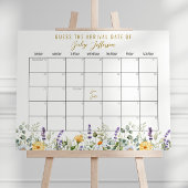 カモミール赤ちゃんシャワー推定期日カレンダー ポスター
