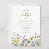 カモミール&ユーカリプトゥスワイルドフラワーベビーシャワー 招待状 (正面)