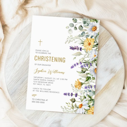 カモミール&ユーカリプトゥスワイルドフラワー《キリスト教》洗礼式や命名式 招待状