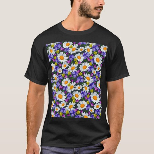カモミール、野生の花:シームレスなパターン。 Tシャツ (正面)