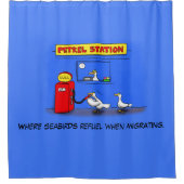 カモメおもしろいリカ シャワーカーテン (正面)