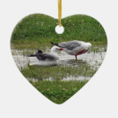 カモメがお風呂に セラミックオーナメント (正面)