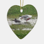 カモメがお風呂に セラミックオーナメント (左)