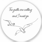 カモメが鳴いている、私は行かねばならない カモメの絵 シール (正面)