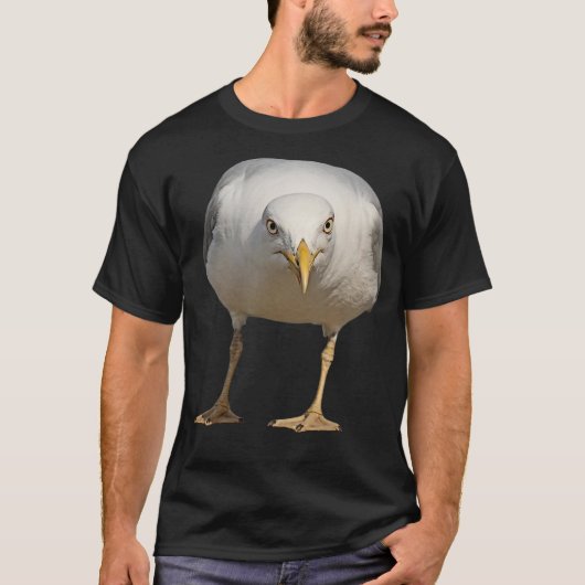 カモメじっと見る Tシャツ (正面)