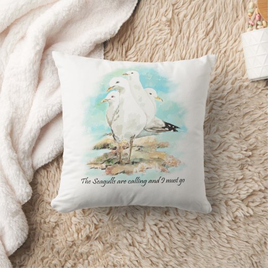 カモメたちが呼び寄せていて行かねばならない クッション (ブランケット)