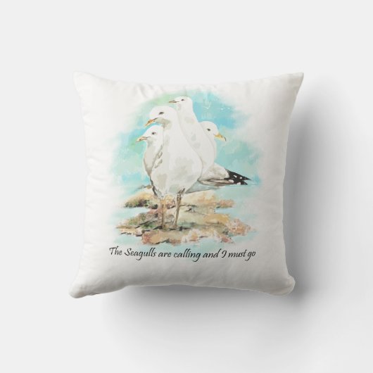 カモメたちが呼び寄せていて行かねばならない クッション (裏面)