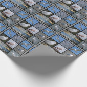 カモメとカモメがモザイク状に ラッピングペーパー (角)