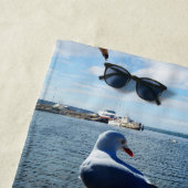 カモメとボートの海、ビーチタオル ビーチタオル (インサイチュ)