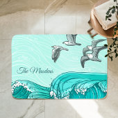 カモメと海波ファミリー名 バスマット