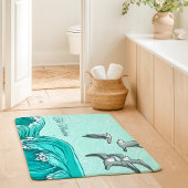 カモメと海波ファミリー名 バスマット