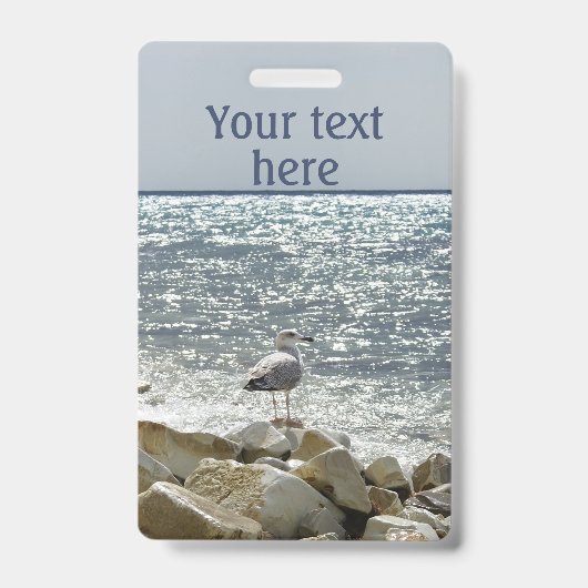 カモメと海 バッジ (正面)