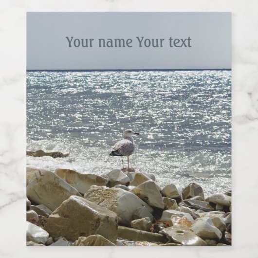 カモメと海 ワインラベル (シングルラベル)