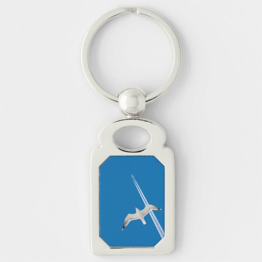 カモメと飛行機 キーホルダー (正面)