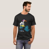 カモメに餌をやるアザラシ Tシャツ (正面フル)