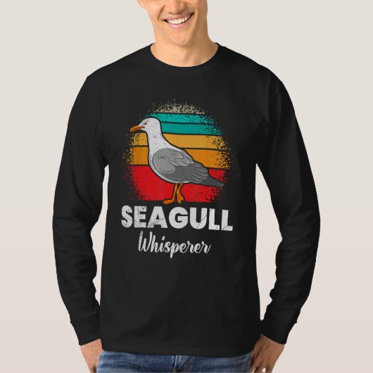 カモメのささやき手の鳥 カモメ カモメ Tシャツ (正面)