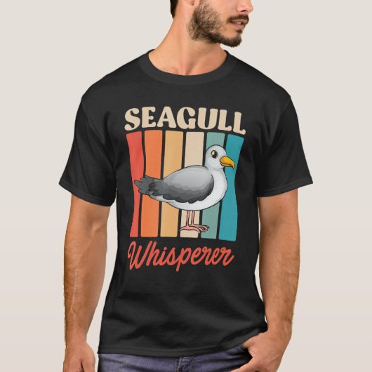 カモメのささやき手 鳥 海の鳥 カモメのささやき手 Tシャツ (正面)