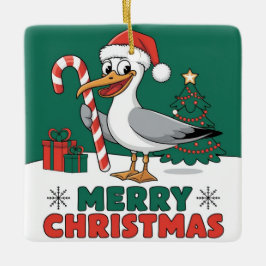 カモメのクリスマスチップ - クリスマスのカモメ セラミックオーナメント