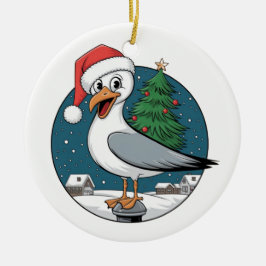 カモメのクリスマスチップ - クリスマスのカモメ セラミックオーナメント