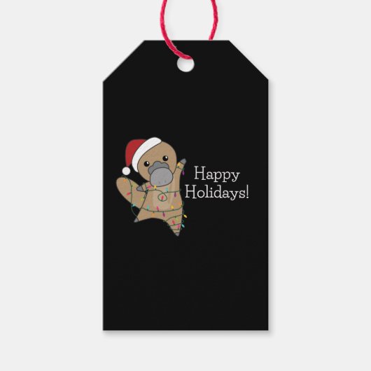 カモメのクリスマステーブル甘い動物 ギフトタグ (正面)