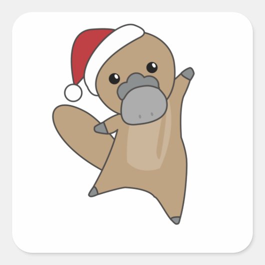 カモメのクリスマステーブル甘い動物 スクエアシール (正面)