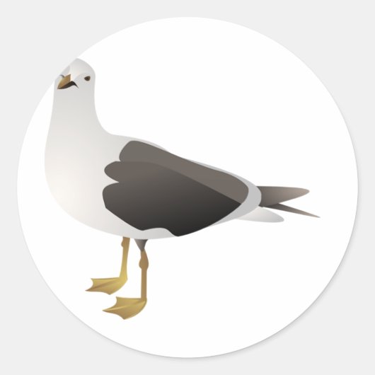 カモメのシール ラウンドシール (正面)