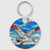 カモメのステンドグラス キーホルダー (裏面)
