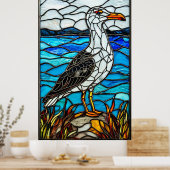 カモメのステンドグラス ポスター (キッチン)