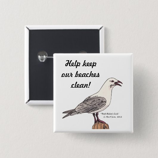 カモメのバッジ 缶バッジ (正面&裏面)