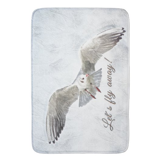 カモメのビーチは"遠くにな"浴室のマットを飛ばそう バスマット (正面縦)