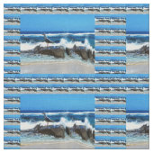 カモメのビーチ岩 ファブリック (クローズアップ)