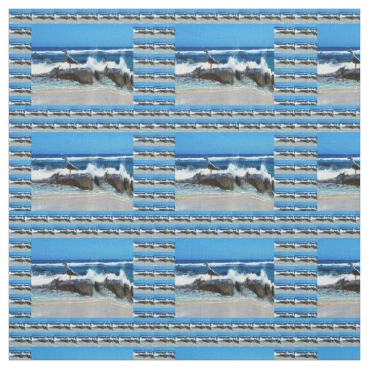 カモメのビーチ岩 ファブリック (見本)