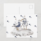 カモメの冒険ポストカード | 海岸のシーサイドアート ポストカード (正面/裏面)