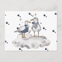 カモメの冒険ポストカード | 海岸のシーサイドアート