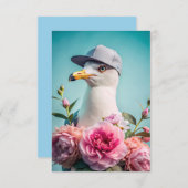 カモメの手紙感謝してい サンキューカード (正面/裏面)