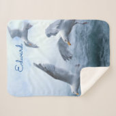 カモメの海面飛行 シェルパブランケット (正面(横))